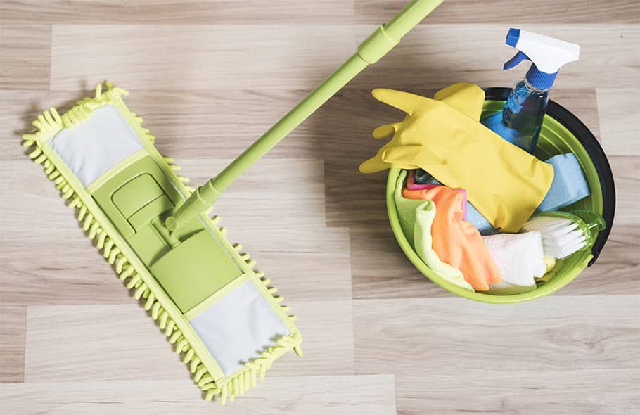 Mopping the Vinyl Plank Flooring