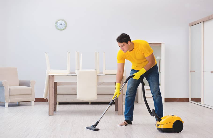 Vacuuming the Vinyl Plank Flooring